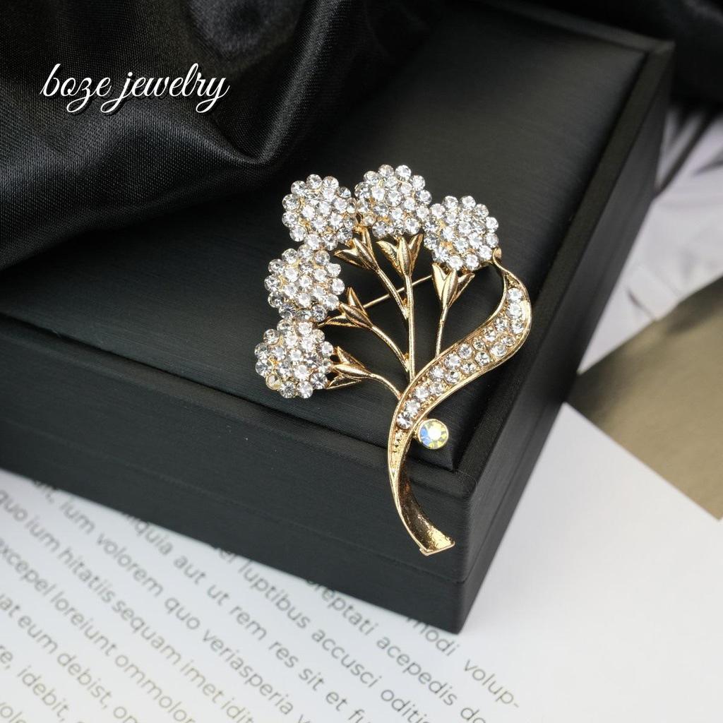 Korean Fashion High-Grade Diamond Brooch - All-Match Anti-Exposure Suit Collar Pin