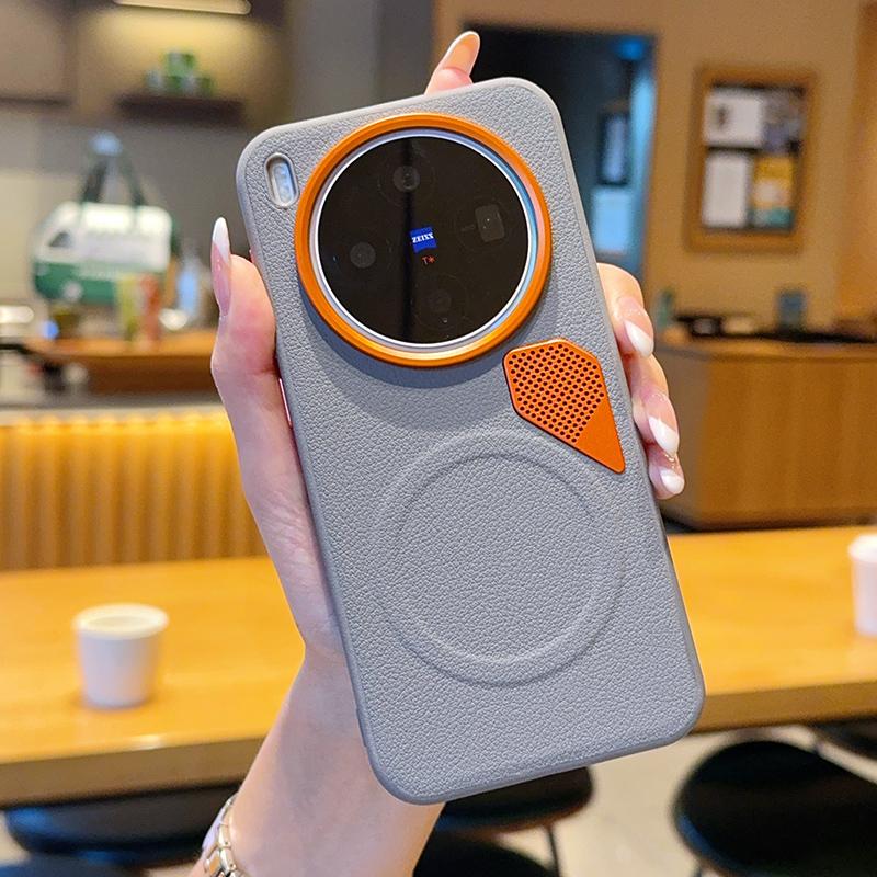 

For Vivo X300 X300 Pro Case Magnetic PU Leather Cover +PC Heat Dissipation Cover with Metal Camera Lens for Vivo X300 Pro vivo X300