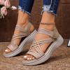Flat bottom breathable women's new sandals summer woven hollow thick sole foot cover women's sandals
