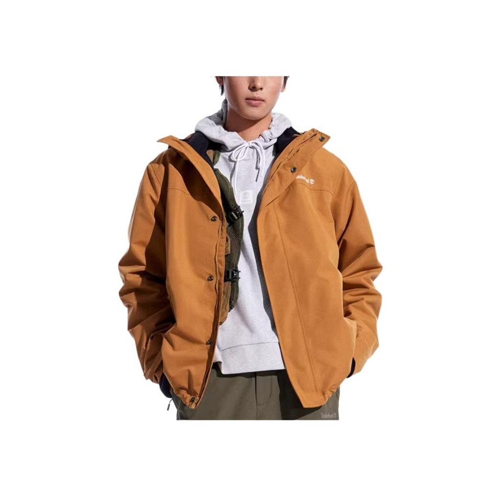 Timberland Urban Outdoor Solid Color Fashion Casual Versatile Hooded Fleece Liner Waterproof Breathable Jacket Men Jacket Wheat A41S1-P47