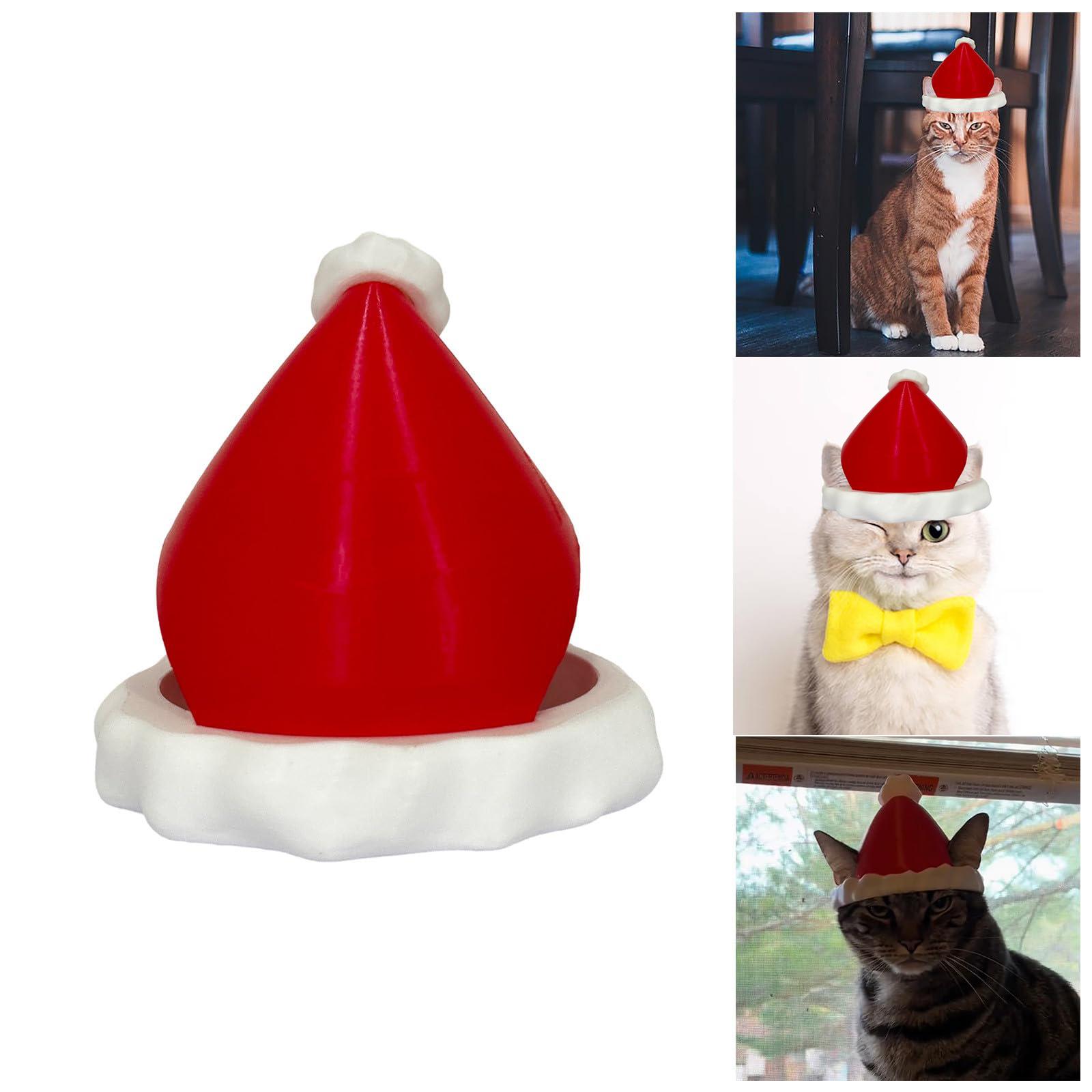 

Рождественская шапка для питомца, Головной убор для питомца, Милый и забавный головной убор для маленькой собаки, Шапка для кошки One Size белый