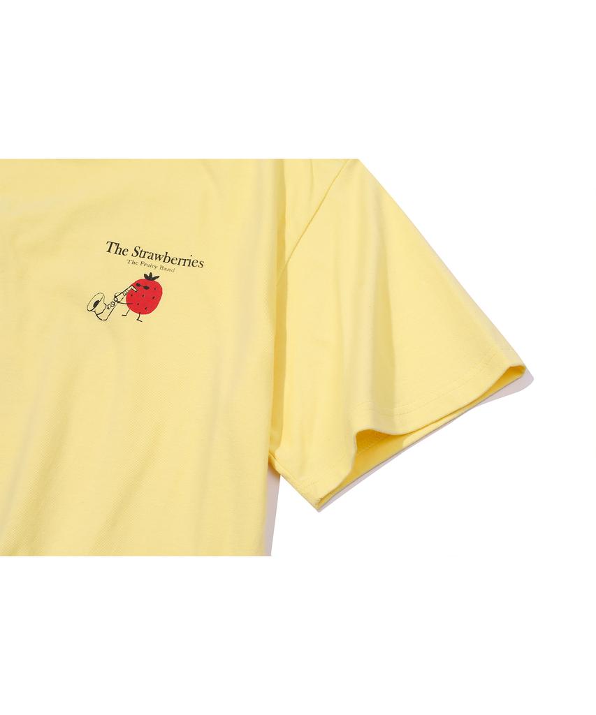CPGN STUDIO Strawberry Band Short Sleeve T-Shirt Lemon