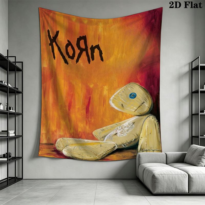 Korn Wall Tapestry Aesthetic Wall Hanging Printed Fabric Blanket Decorative Tapestries for Bedroom Living Room Home Decor
