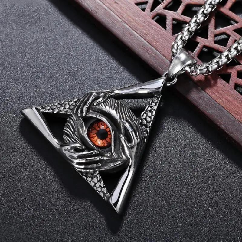Exquisite Edelstahl beliebte Auge des Horus Medaille Halskette ägyptischen Totem Medaille Anhänger Männer Frauen Amulett Schmuck