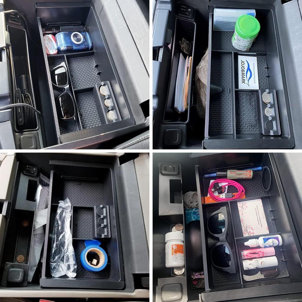 Suitable for 12-18 GMC SIERRA modified storage box Silverado central storage storage box black ABS