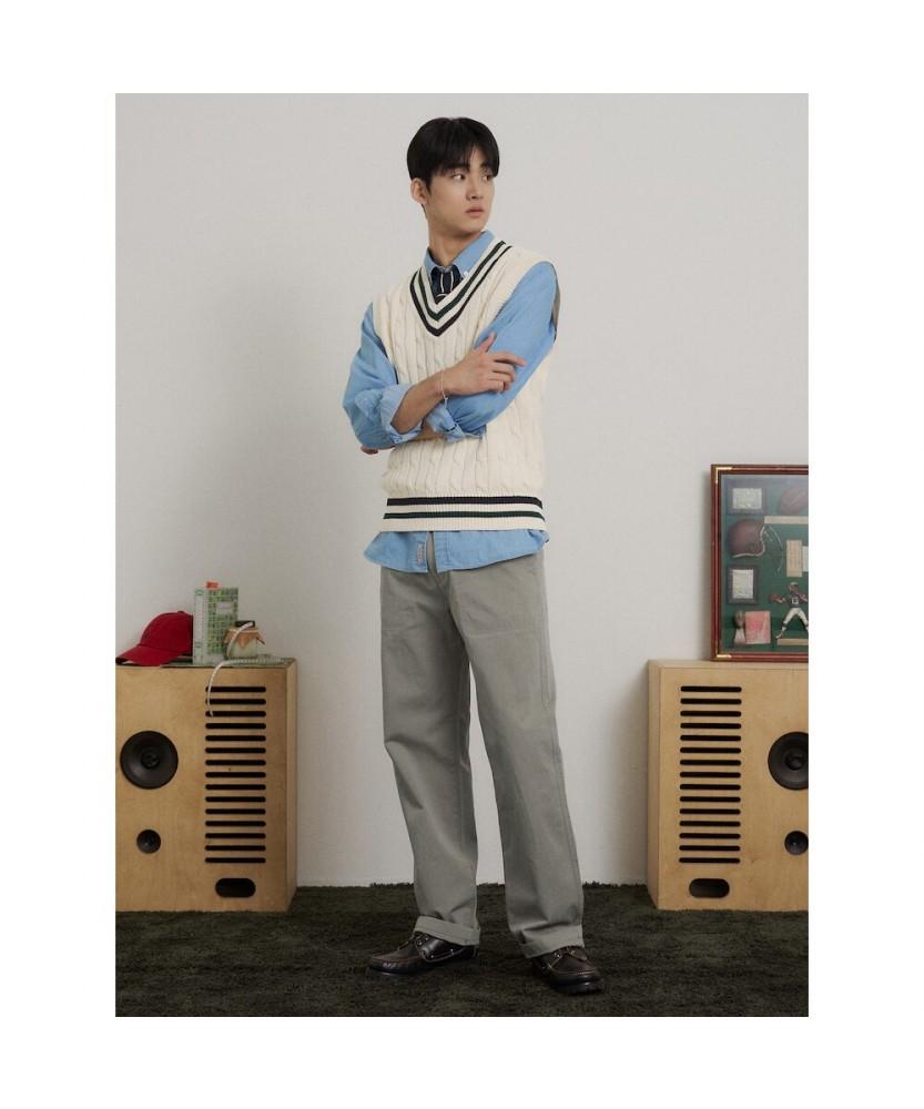 Binpolmen Fatigue Semi-Wide Fit Chino Pants Khaki