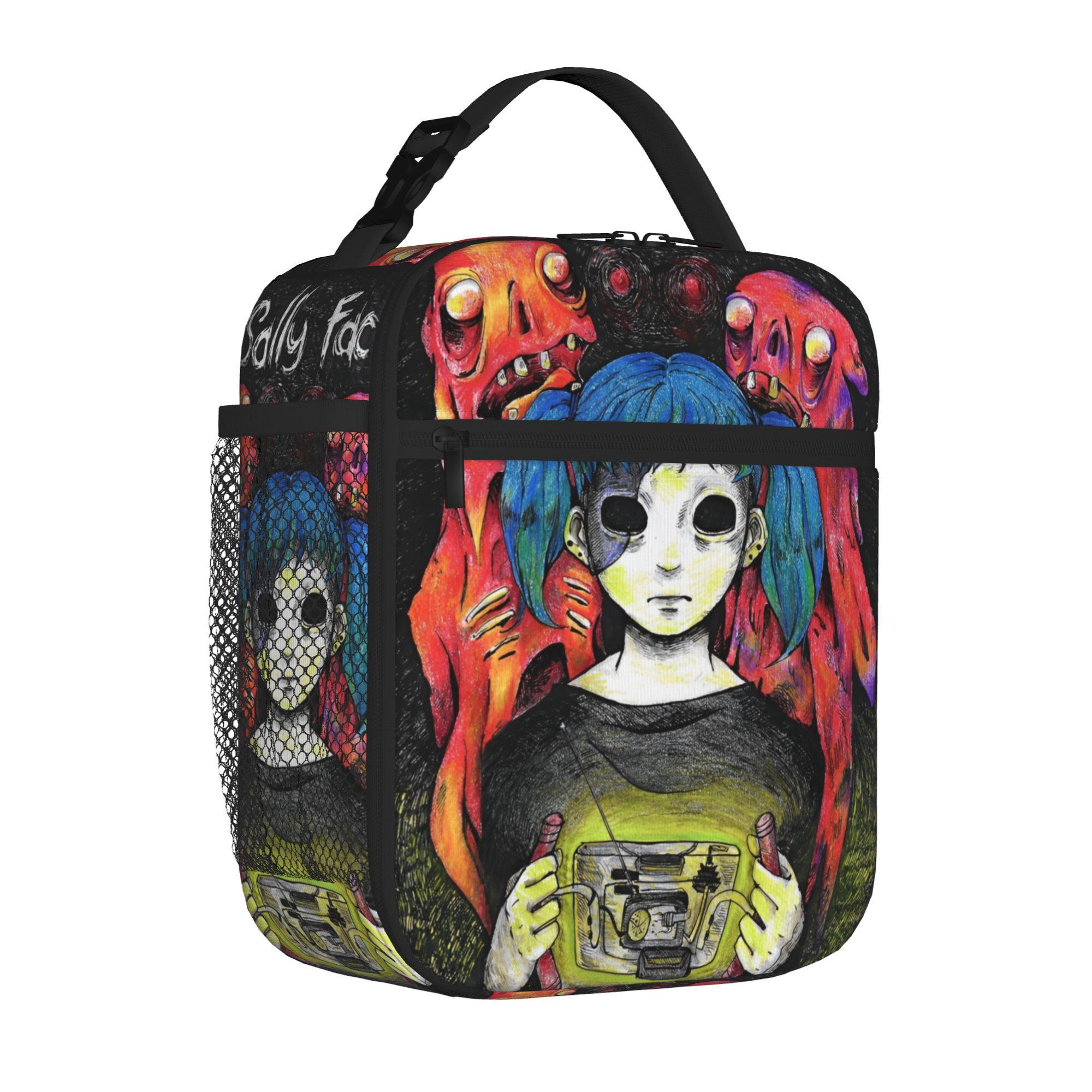 Sally Face Game Anime SF Tote Insulated Lunch Bag Horror Sal Fisher Carry Food Bags Reusable Cooler Thermal For Travel Spacious One Size