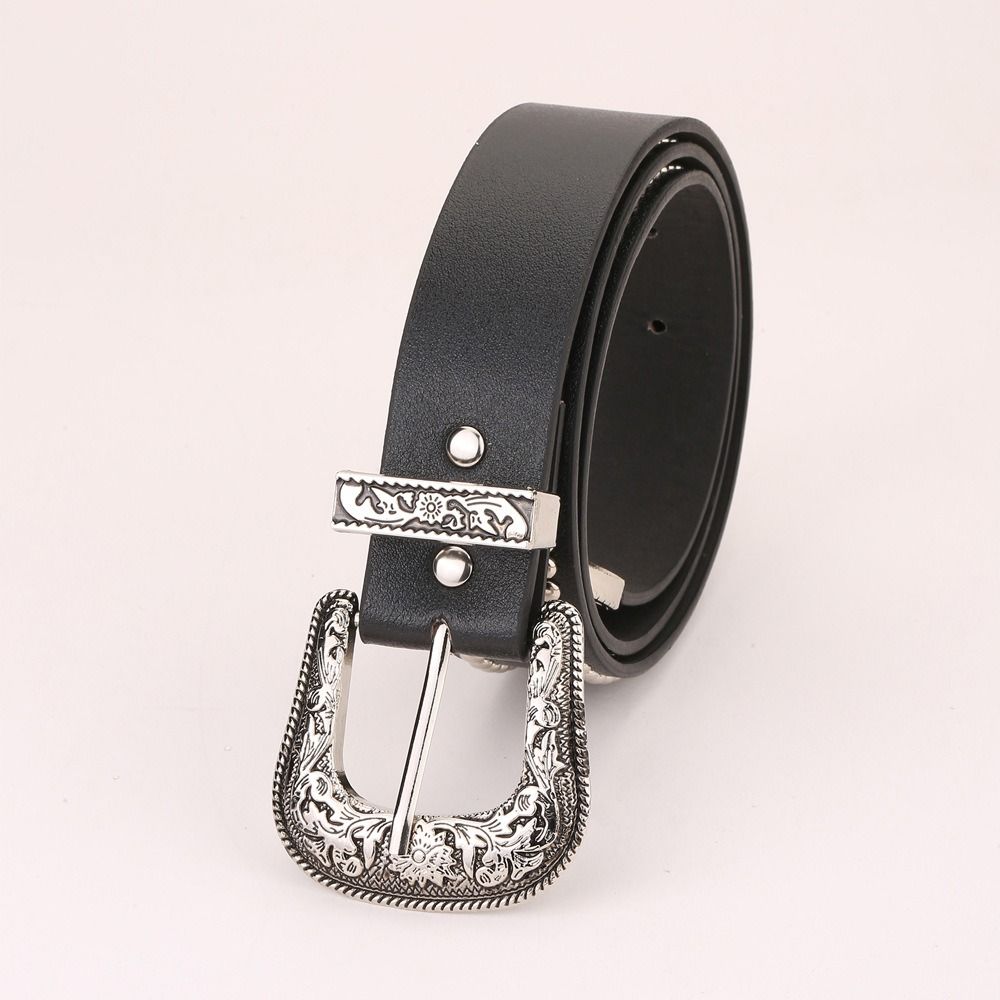 Jeans Dekor Y2K široký pásek Retro PU kožené pásy Nastavitelný pás s hvězdou nýt Dívčí