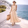 2026 Mediterranean Resort Style Color-Block A-line Dress
