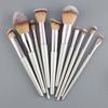 10 Pcs Champagne Gold Makeup Brushes Complete Set of Foundation Loose Powder Blush Concealer Eye Shadow Professional Set