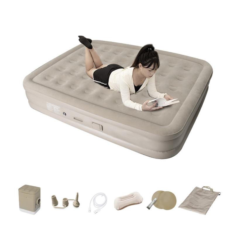 

Надувной матрас с электрическим насосом Автоматическое быстрое надувание и сдувание одним нажатием Увеличенная высота Воздушный матрас для путешествий и кемпинга