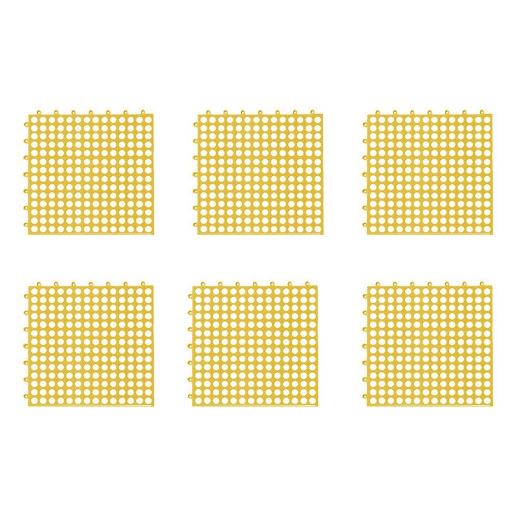 

6pcs Non-slip Pet Foot Rest Mats Hollow Pet Cage Pad Multi-functional Floor Mat Bathroom жёлтый