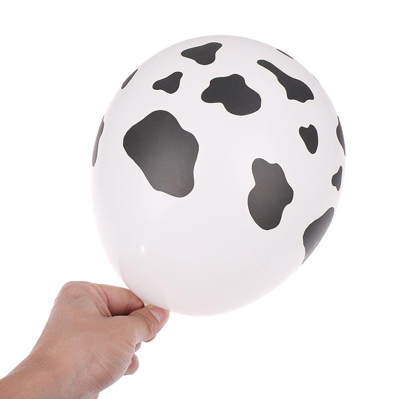 10 st 12 tums Latexballonger med Ko-tryck för Cowboy Cowgirl Westernfestinredning