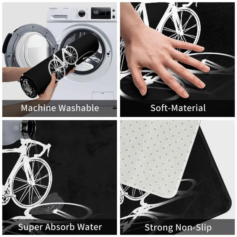 Personalized Bicycle Bike Riders Doormat Mat Anti-Slip Bicycling Cyclist MTB Mountain Biking Kitchen Bath Toilet Rug Carpet