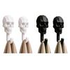 DYS 2 Stück Aufhänger, 3D-gedruckte Totenkopf-Design-Haken, Bohrerfreie Wandmontage-Haken, Wasserdichter Badezimmer-Aufbewahrungshaken für Handtücher, Hüte, Taschen