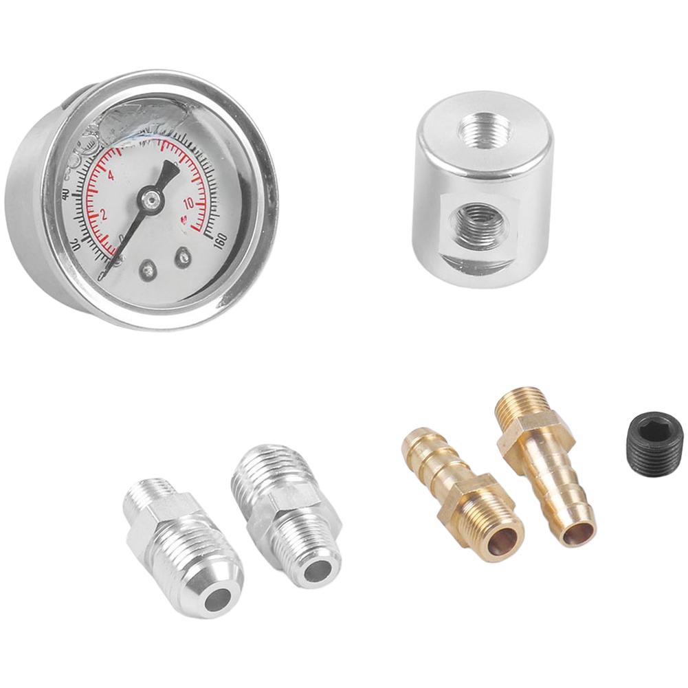 0-160 Psi Range Fuel Pressure Gauge AN6 Adapter Kit