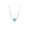 Sparkling Dance Sparkling Series Square Crystal Rhodium Plated Necklace Women's Navy Blue 5524137