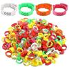 100 Pcs Chicken Foot Ring Adjustable Size, Poultry Leg Number Tag Buckle