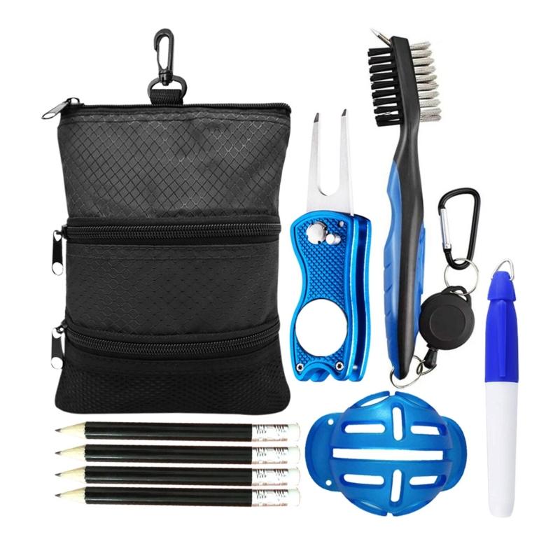 Сумка-чехол для мячей для гольфа Сумка для хранения гольфа Карманная сумка на молнии 3-слойная Сумка для гольфа Сумка-чехол для тишек для гольфа Сумка-держатель для мячей для гольфа