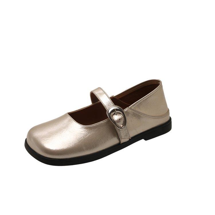 

French style with skirt one-word buckle with Mary Jane single shoes women s 2025 summer new versatile flat-bottomed retro evening shoes 35