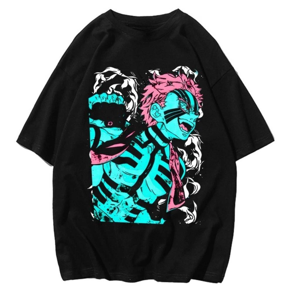 Demon Slayer Akaza Anime Manga T-Shirt Tee Costumes Cotton Short Sleeve Casual L