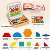 288pcs Wooden Magnetic Geometry Creative Puzzle Refrigerator Color Magnet Graphic Learning Brain Puzzle Toys Holiday Gifts