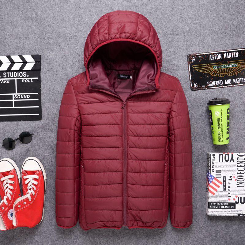 Hooded Padded Jacket Mens Short Youth Large Size Everyday Winter Padded Jacket