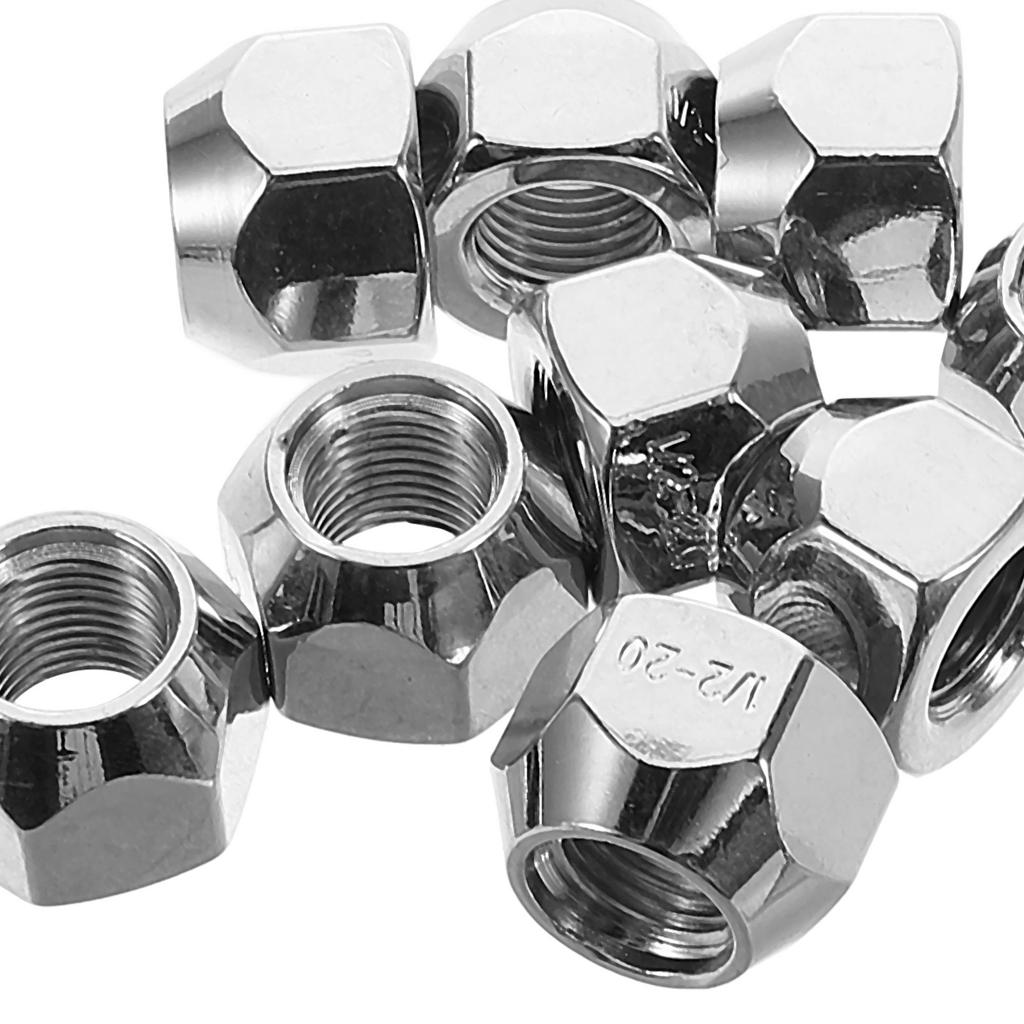 10 Pcs 1/2-20 Acorn Lug Nuts Steel Wheel Nuts 16Mm Thread 21Mm Diameter For Car Truck Rv Boat Trailer Tire Flange Hub
