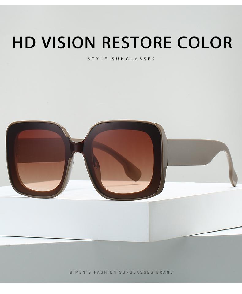 2PCSK Fashion Square Large Frame Sunglasses Women Luxury Brand Designer Vintage Square SunGlasses for Female Retro Travel Shades