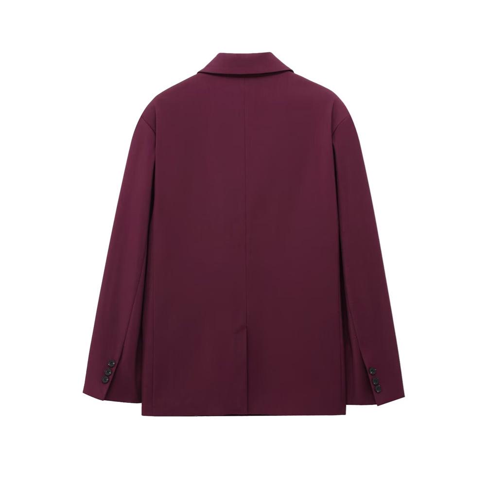 2025 Spring Women's Double-Breasted Suit Jacket & Pleated Pants Set