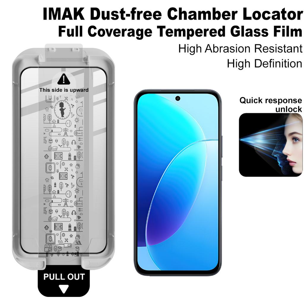 For Vivo Y500i 5G Glass IMAK Dust-free Cabin Full-screen Tempered Glass Film Supports Fingerprint Unlock