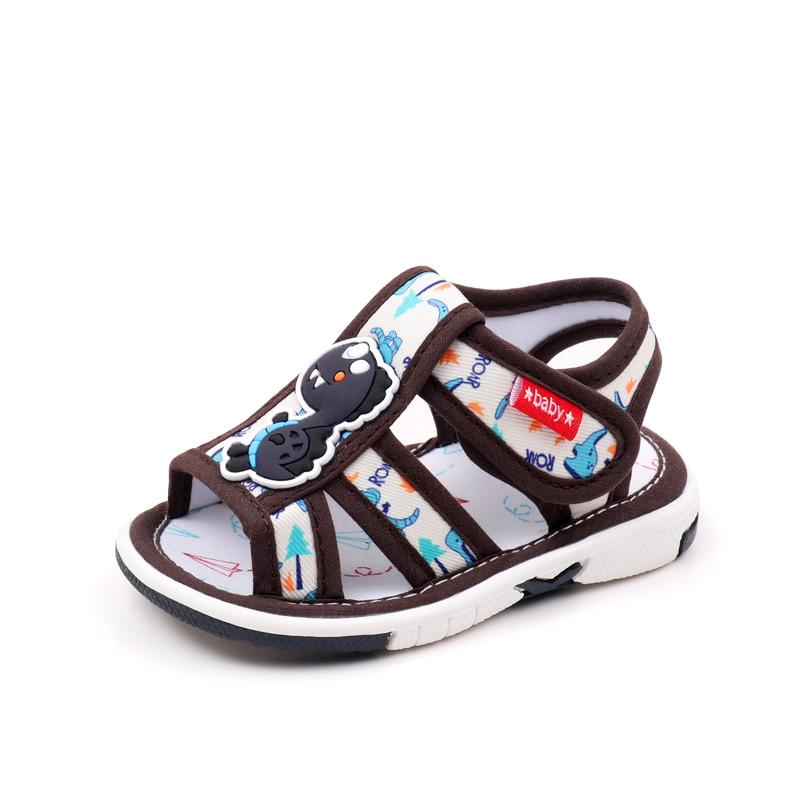 

Baby Sound Shoes Toddler Prewalking Summer Sandal High Quality Cute Animal for Boys and Girls Kid Squeaky Sneaker 2024New MY2402 20 коричневый