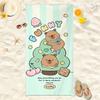 New Capibara Beach Towel Cute Capybara Soft Beach Towel Microfiber Cartoon Printed Towel Comfortable Soft Beach Towel
