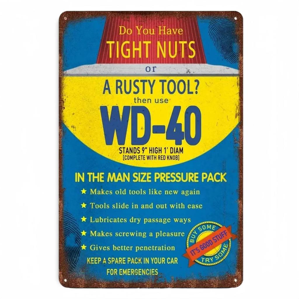 Dann benutze WD 40 Blechschild Lustiges Zitat Garagenwandplakette Humorvolle Buchstaben Man Cave Deko Metallschild Ideales Geschenk für Freunde Liebhaber