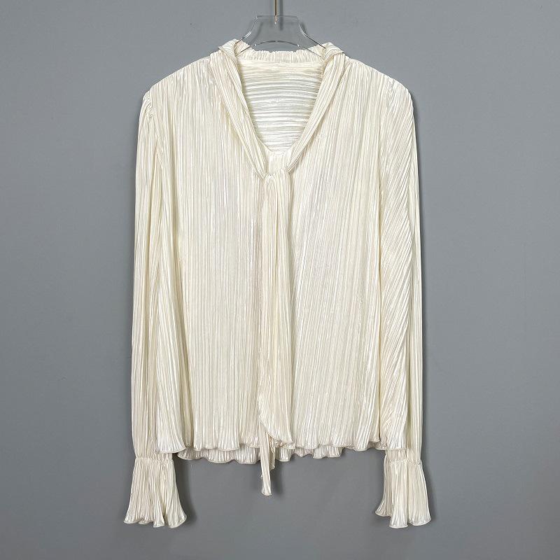 New V-Neck Trumpet Sleeve Loose Fit Casual Long-Sleeve Women's Top