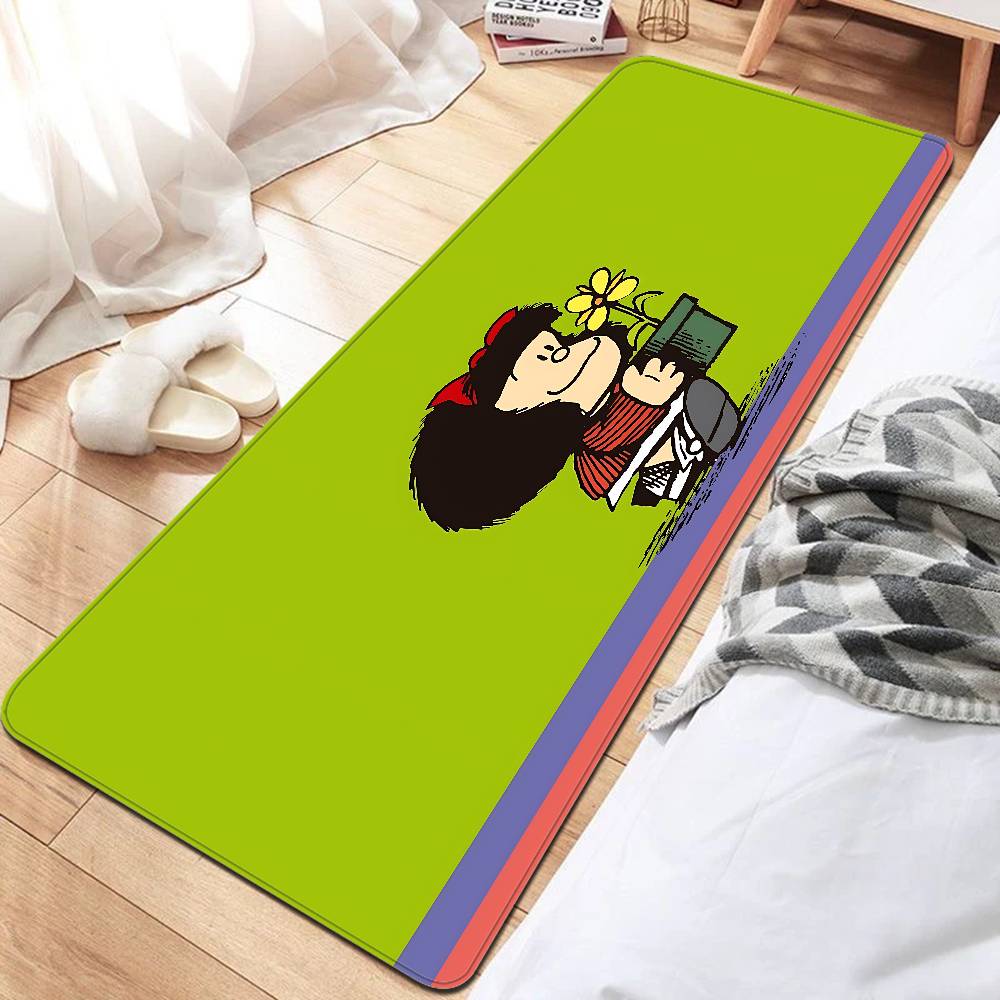 M-Mafalda Girl Floor Mat INS Style Soft Bedroom Floor House Laundry Room Mat Anti-skid Bedside Area Rugs