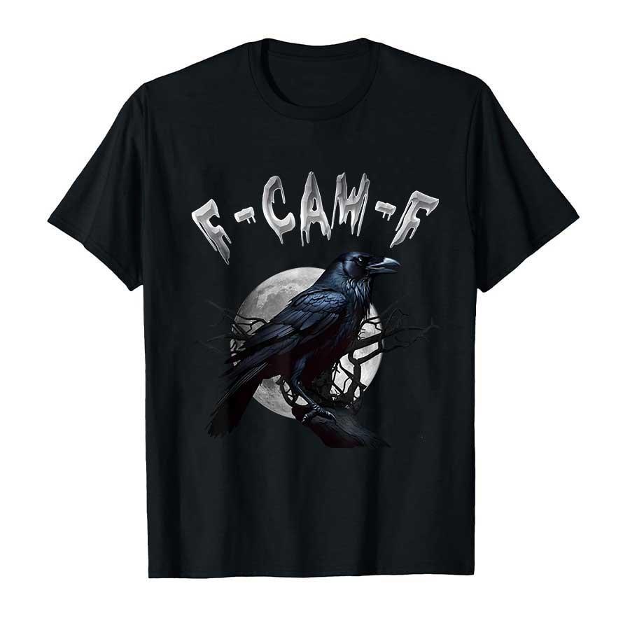 F Caw F Black Crow, F-Caw-F Funny Black Bird Saying Meme T-shirt Men Women 100% Cotton T Shirts Short Sleeve Tops P416