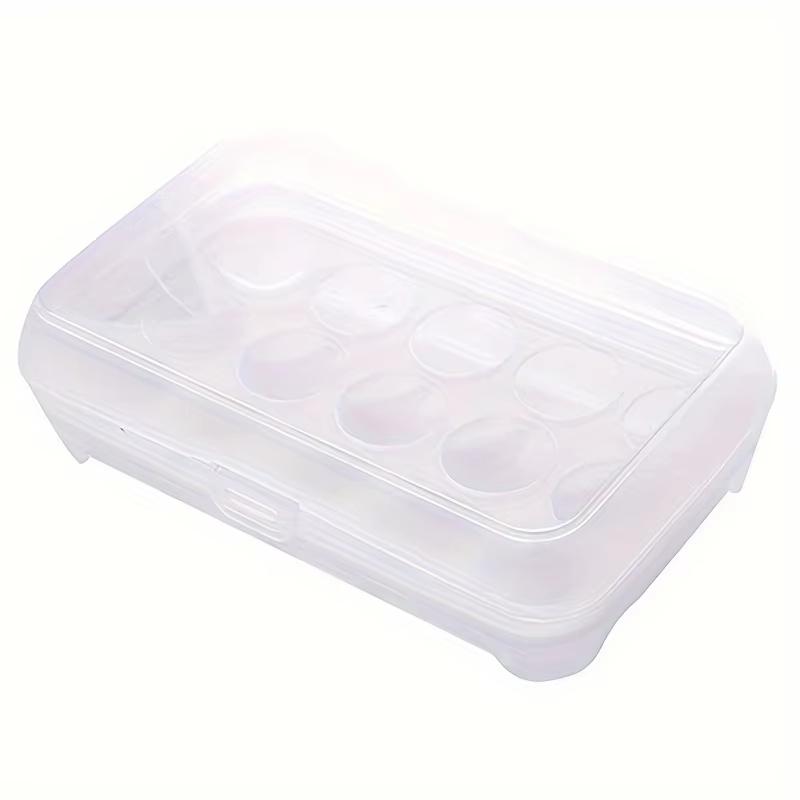 1PC 15 Grid Egg Storage Box Plastic Portable Fresh-Keeping Holder With Lid Transparent Anti-Collision Egg Box Food Container