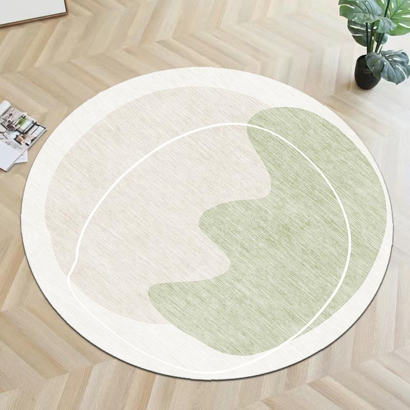 Modern Simple Round Crystal Velvet Carpet Easy To Care Computer Chair Floor Mat Bedroom Dresser Floor Mat Home Decor