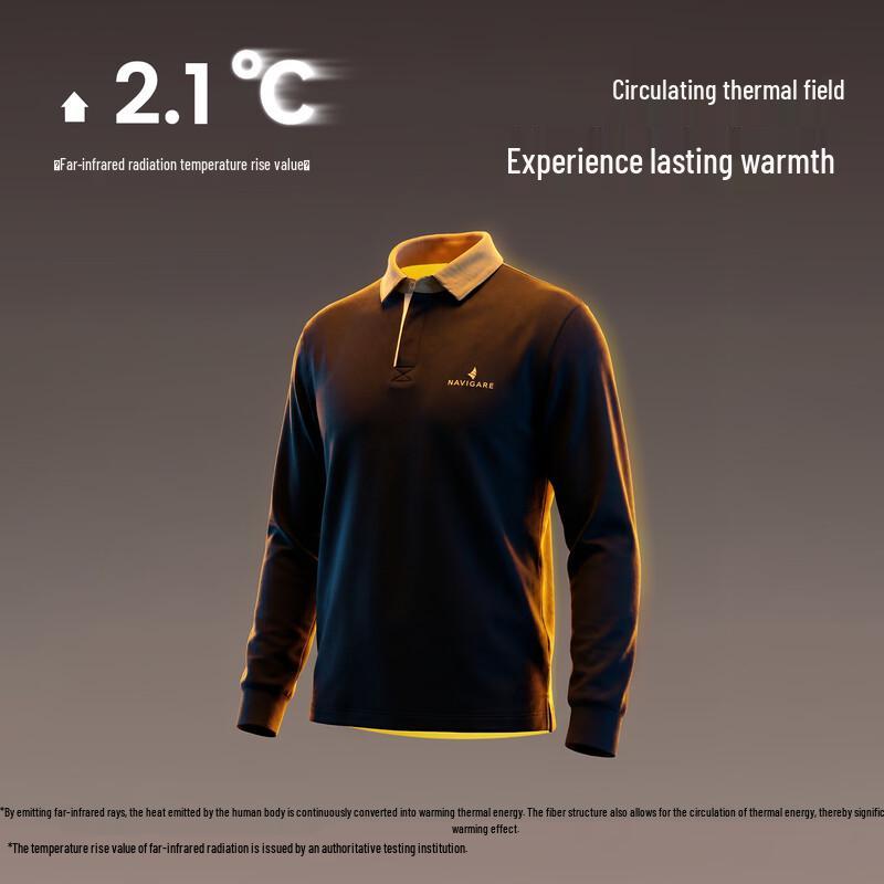 Navigare Men's Wool-Blend Long-Sleeve Polo Shirt