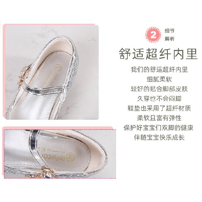 Children's High Heels Spring and Autumn Fashion New Princess Shoes Student Performance Single Shoes for Big Kids Girls Small Leather Shoes