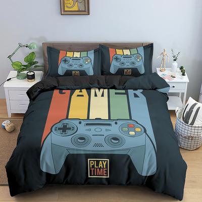 Ensemble Housse de Couette en Polyester pour Manette Bouton Coloré King Jeu Gamer Literie Enfant Ado Homme Jeu Vidéo Pour Enfant Décoration Salle de Jeux