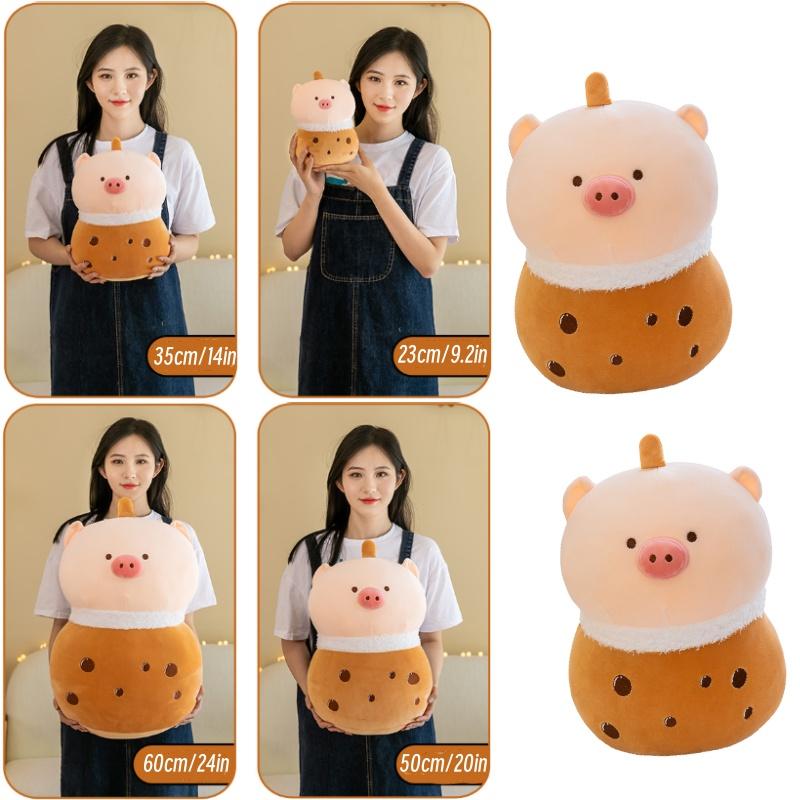 Big Brown Plush Pig Doll Toy For Kids, Creative Gift Idea With Pp Cotton Material