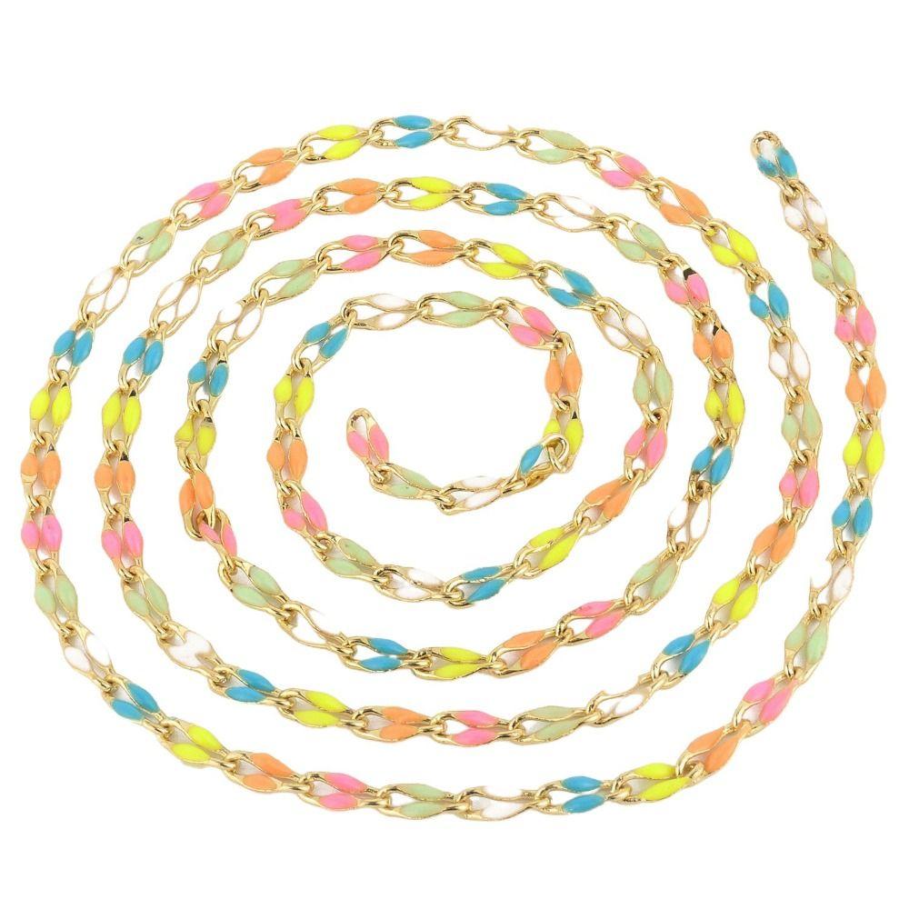 

Цветная эмаль Роло Цепочка Идеальная Скрепка Цепочка Ожерелье Браслет Браслет Изготовление DIY