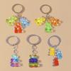 Colorful Resin 3D Bear Keychain Animal Key Rings Pendants for Women Girl Key Holder Handbag Pendants Charms DIY Jewelry Gifts