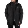 Puma Chaqueta de plumas con capucha y bloques de color con estampado de logotipo Essential para hombre, color negro 530695-01