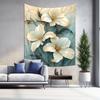 Elegant GoldTrimmed Flower Tapestry Living Room Wall Art Decor
