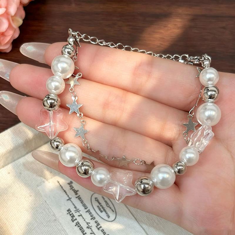 Double-layer Star Bracelet, Women's High-end Sense, Sweet Temperament, Multi-layer Stacked Beaded Jewelry, Niche Design, Versatile Accessories
