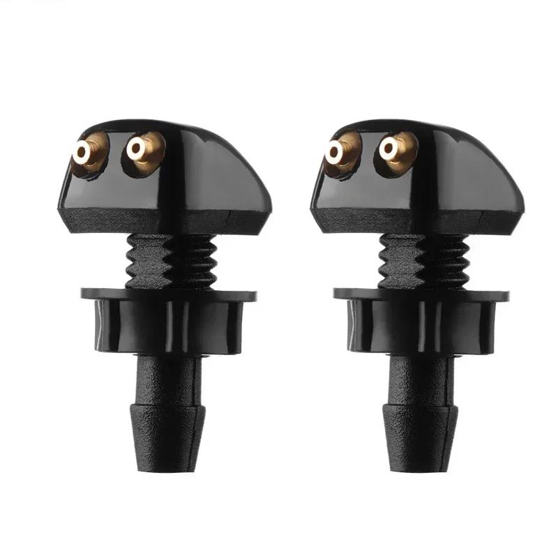 Car Windshield Wiper Washer Spray Nozzle 2PcsFits Most Car Models Car Dual Holes Windshield Washer Nozzle Wiper Water Spray Jet