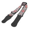 Guitar Strap Leather Embroidered Thickened Wear Resistant Adjustable Length Belt Red